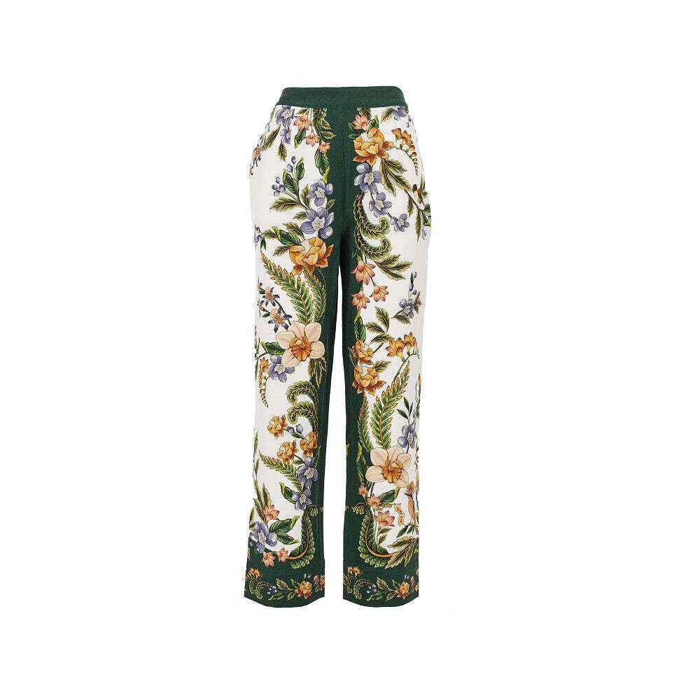 Farm Rio Floral Print Linen-Blend Pants